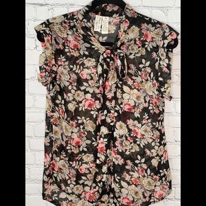 MIDNIGHT SKY Flower Print M Top